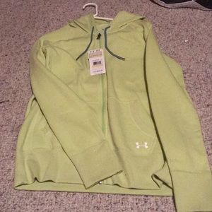 Lime green Under Amour zip up hoodie